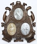 Of Boer War interest: an Art Nouveau influence copper commemorative panel with embossed Victoria
