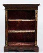 A 19th Century rosewood and gilt metal mounted pier cabinet:, adapted as an open bookcase,