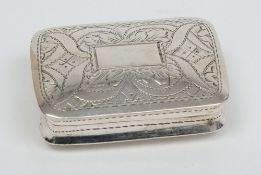 A Victorian silver vinaigrette, maker Nathaniel Mills, Birmingham,