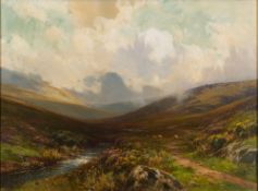 Frederick John Widgery [1861-1942]-
A Dartmoor valley:-
signed 
oil on canvas
49 x 67cm.