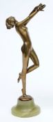 Lorenzl (1892-1950), an Art Deco gilt bronze figure of a female nude dancer:,