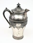 A Victorian Scottish silver hot water jug, maker JR possibly James Reid & Co, Glasgow,