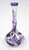 Val St Lambert, a cameo glass vase: of slender tear drop form,