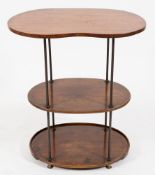 A 19th Century mahogany three tier campaign table/whatnot:,