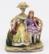 A Royal Worcester group 'Charlotte and Jane': from the 'Victorian Series' modelled by Ruth Esther