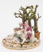 A Meissen group of shepherd and shepherdess lovers: after J.J.