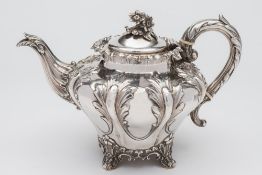 A Victorian silver teapot, maker Charles Reily & George Storer, London,