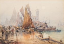 Frederick William Booty [1840-1924]-
Scarborough Harbour:-
signed
watercolour
24.5 x 35cm.