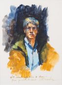 * Robert O Lenkiewicz [1941-2002]-
Portrait of Hans de Rijke:-
signed and inscribed as a gift to