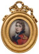 Circle of George Chinnery [1774-1852]-
Miniature portrait of a young officer,