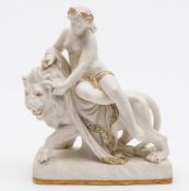 A parian figure group, 'Una and the Lion',