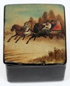A Russian lacquered ring box:,