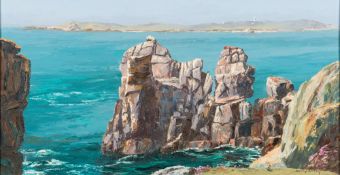 * Nancy Bailey [1913-2012]-
Peninnis Head, St Mary's, Isles of Scilly:-
signed
oil on board
38.