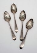 A set of four George III silver teaspoons, maker Peter, Ann & William Bateman, London,