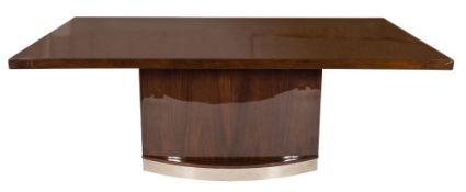 An Art Deco style walnut dining table:,