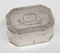 A George III silver nutmeg grater, maker Susannah Barker, London, 1791 :, initialed,