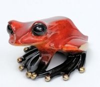 Tim Cotterill (1950-), 'Frogman', a bronze and enamel model of a frog 'Tad':, limited edition 1/3,