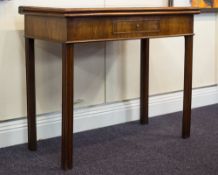 A George III mahogany rectangular card table:,