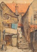 Albert George Stevens [1863-1925]-
Fishermen's cottages,  Arguments Yard,