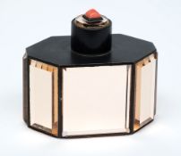 A Cartier Art Deco period perfume bottle:, of lozenge shaped outline,