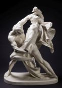 A Gustavsberg Parian figure group 'The Wrestlers': modelled after the original by Johan Peter Molin