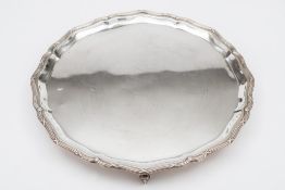 A George V silver salver, maker F & F possibly Fordham & Fordham,