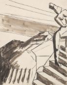 * David Bomberg [1890-1957]-
Figure on a Staircase:-
pen and ink drawing
26 x 20cm.

* Provenance.