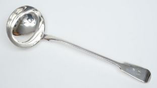 A Victorian fiddle pattern soup ladle, maker George William Adams, London, 1864: initialled, 8.