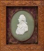 A Wedgwood sage jasper ware portrait plaque Viscount Horatio Nelson: modelled after the original by