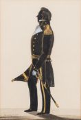 Samuel Metford [1810-1896]-
A silhouette of a naval officer, full-length,