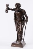 Claudius Marioton (1844 - 1919),
A large bronze figure 'Diogenes': looking for an honest man,