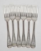 A set of six Edward VII silver dessert forks, maker George Jackson & David Fullerton, London,