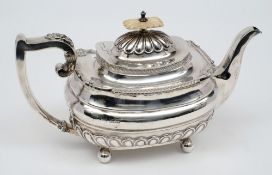 A George V silver teapot, maker Walker & Hall, Sheffield,