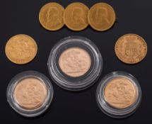 Three proof sovereigns with dates 1979, 1980 and 1981: each in a perspex holder in case,