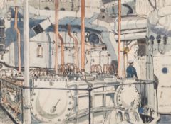 * Claude Graham Muncaster [1903-1974]-
On board ship - the engine room:-
signed bottom left
pen ink