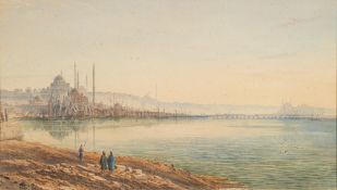 British School 19th Century-
Golden Horn, Constantinople:-
signed,