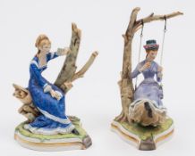 Two Royal Worcester figures 'Cecilia' and 'Alice': from the Victorian Series modelled by Ronald Van