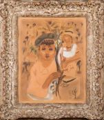 Frances Mary Hodgkins [1869-1945]-
Figures in Mediterranean landscape:-
signed in pencil Frances