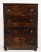 An 18th Century walnut seaman's chest:, in two parts, the rectangular top formerly with a gallery,