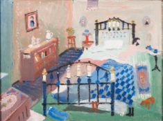 * Fred Yates [1922-2008]-
Self-portrait as a guest in the spare room at Mill House,