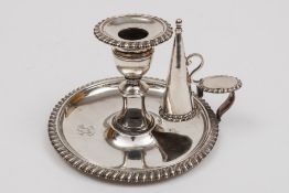 A George IV silver chamberstick, maker Rebecca Emes and Edward Barnard, London, 1823: initialled,