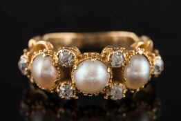 An early 19th century gold, split-pearl,