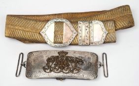 A Victorian Officer's silver crossbelt and dispatch box, 14th Hussars Regiment:,