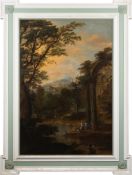 Attributed to Isaac De Moucheron [1667-1744]-
An upland Italianate landscape,