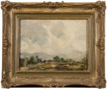 Gusztav Magyar Mannheimer [1859-1937 Hungarian] - 
Farms in an upland landscape:-
signed bottom