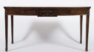 A mahogany bow-fronted serving table:, in the Hepplewhite taste,