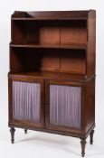 A Regency mahogany bookcase of small size:, with reeded mouldings,