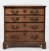 A mid 18th Century mahogany chest:, of small size, the top with a moulded edge,