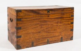 A camphorwood and brass bound rectangular chest:, of large size,