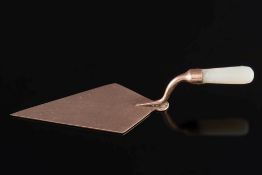 A 9ct gold and opal-handled miniature trowel:, 57mm long.
